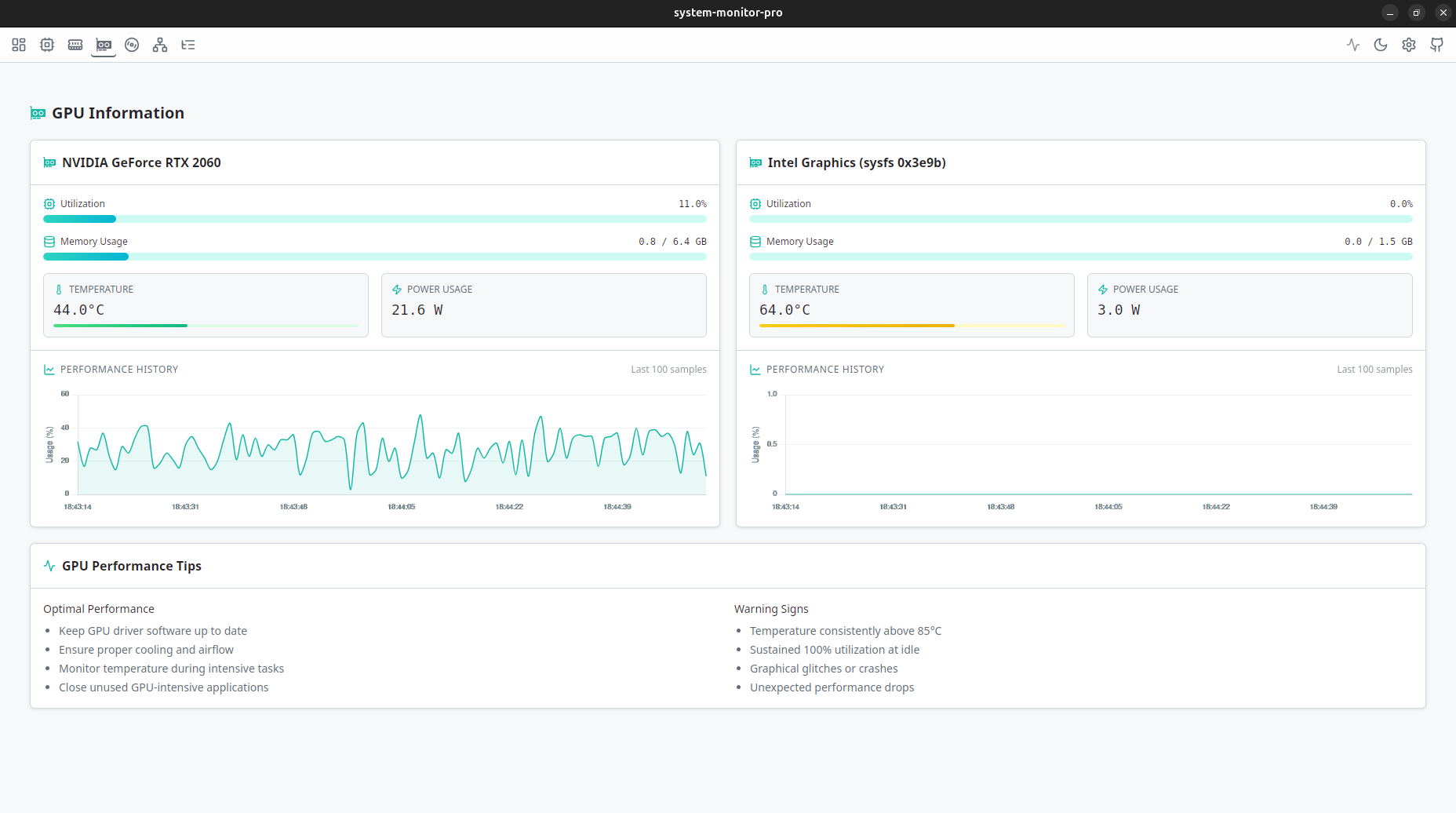 System Monitor Pro - GPU (Light Mode)
